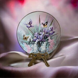 Topaz Beauties Plate 1991 Knowles Tan Chun Chiu Floral Butterfly LE COA